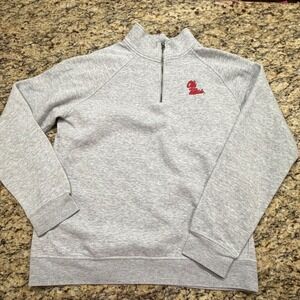 League 91 Ole Miss Rebels Womens Medium Quarter Zip Sweatshirt Heather Gray NCAA